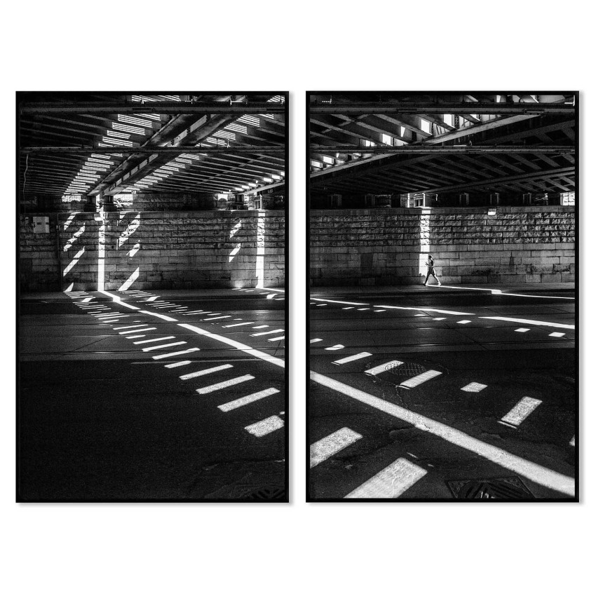 Black and white abstract street - Poster in two pieces