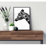 Giraffe portrait - Black and white poster