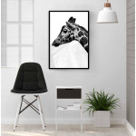 Giraffe portrait - Black and white poster