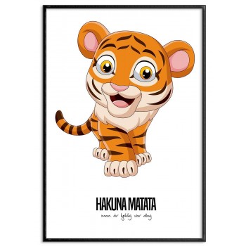 Cartoon lion - Hakuna matata kids poster