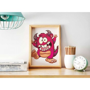 Rosa monster - Rolig barntavla Rosa monster - Rolig barntavla