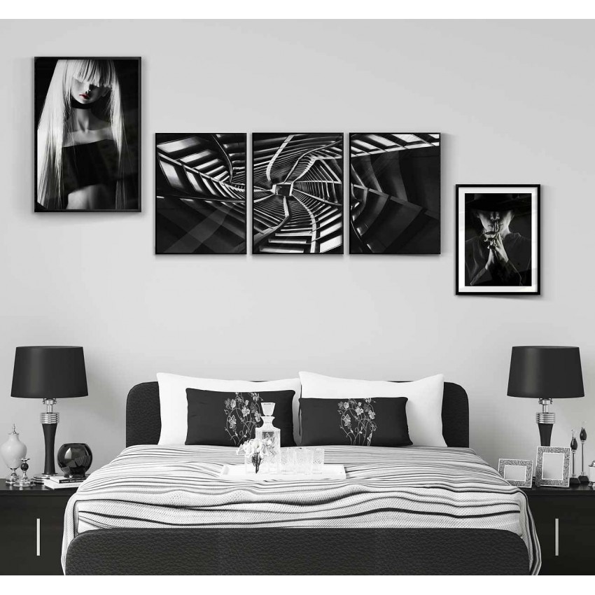 Mystisk kvinna i hatt - Mörk svartvit poster