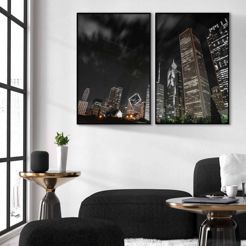 Cityscape in the dark - Poster in two pieces
