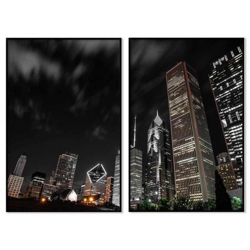 Cityscape in the dark - Poster in two pieces