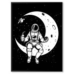 Cool astronaut on the moon - Kids room poster