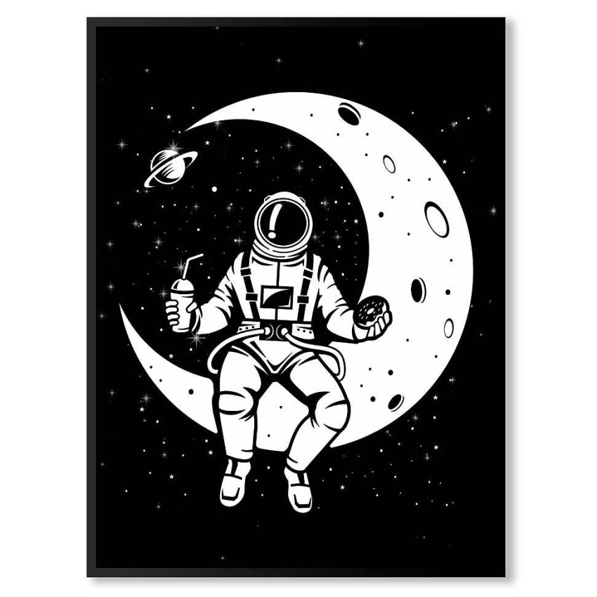 Cool astronaut on the moon - Kids room poster