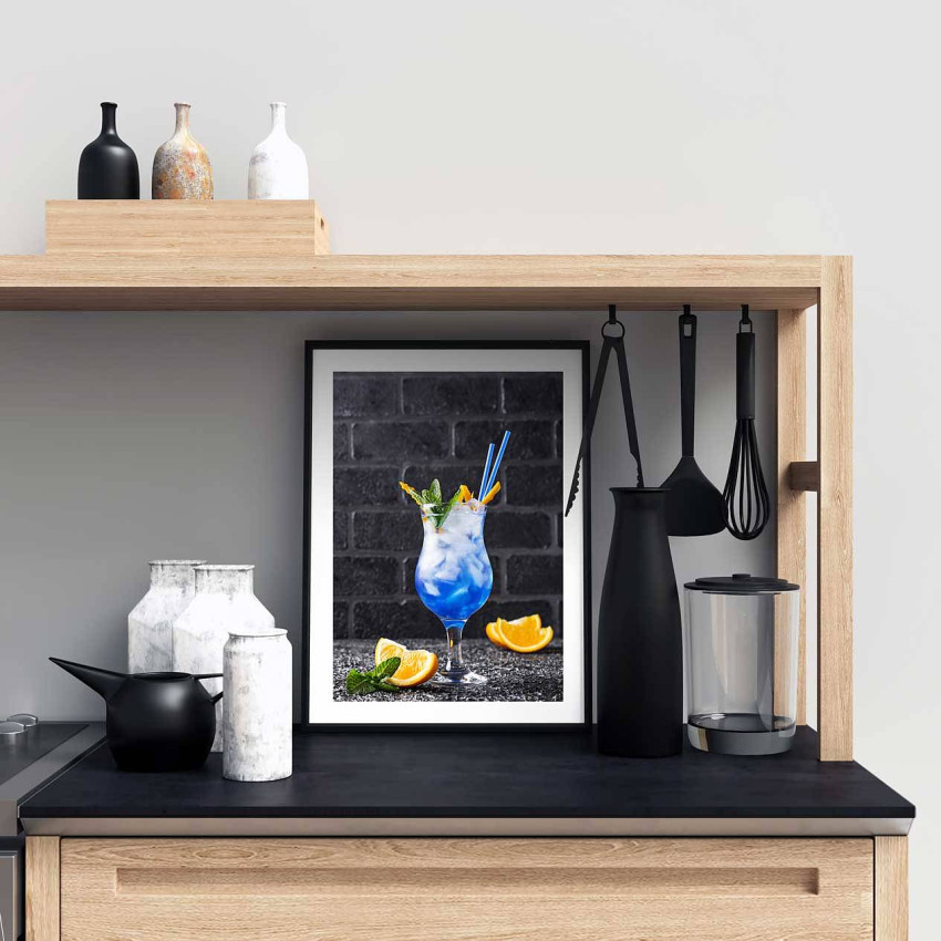 Blue drink - Simple kitchen poster