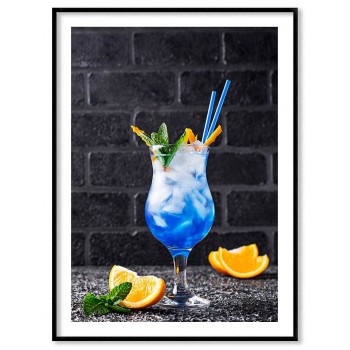 Blue drink - Simple kitchen poster