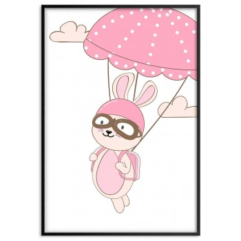 Kanin & rosa fallskärm - Barntavla Kanin & rosa fallskärm - Barntavla
