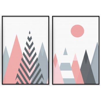 Pink Scandinavian Mountains - Posters