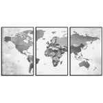 Vintage world map - Three piece poster