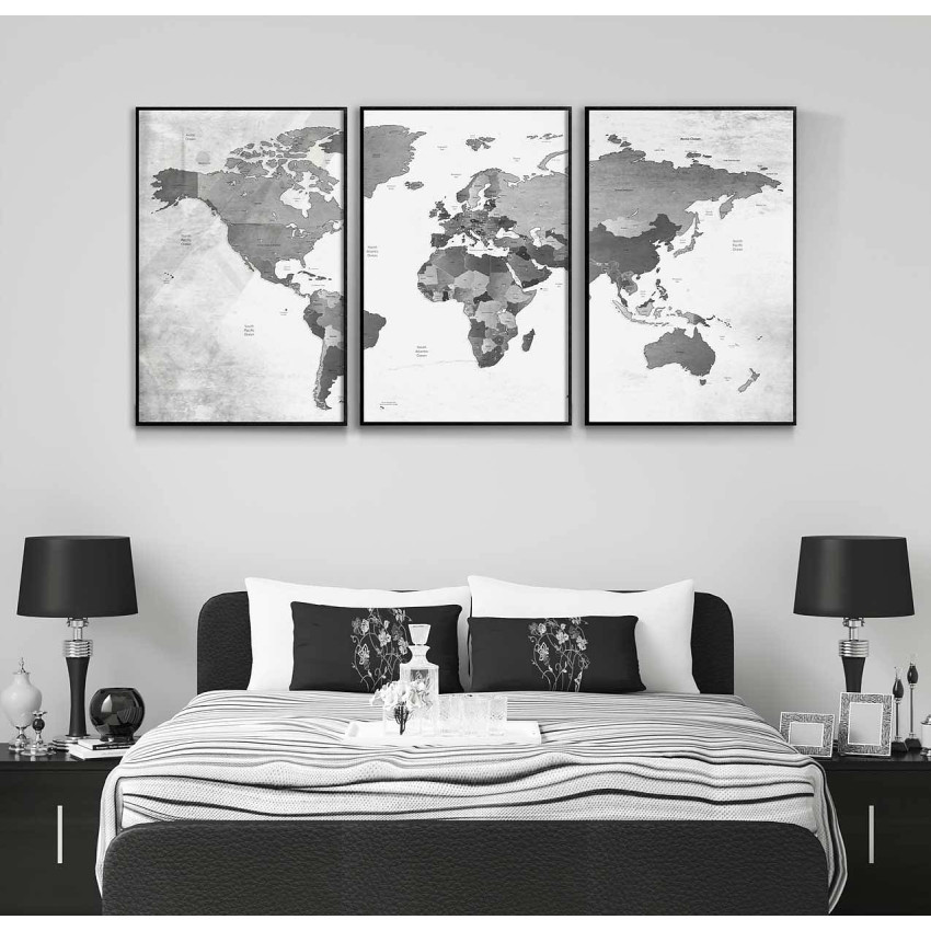 Vintage world map - Three piece poster