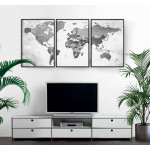 Vintage world map - Three piece poster