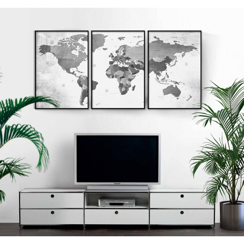 Vintage world map - Three piece poster