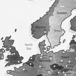 Vintage world map - Three piece poster