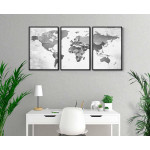 Vintage world map - Three piece poster