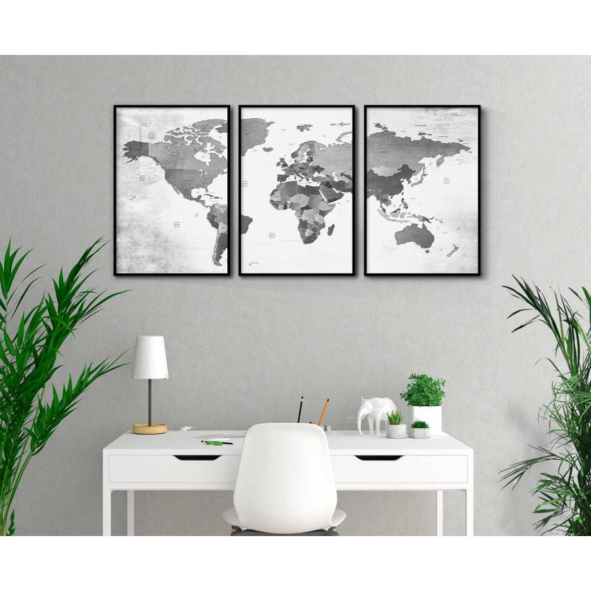 Vintage world map - Three piece poster