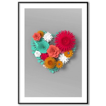 Heart made of flowers - Simple Poster