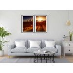 Camels in the desert - Exotic poster in two pieces