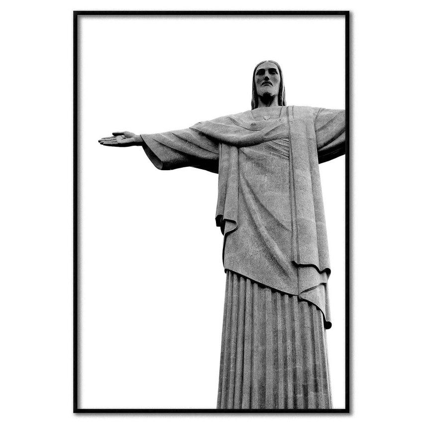 Jesus statue - Black and white poster