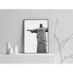 Jesus statue - Black and white poster