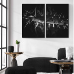 Macro cactus - Svartvit uppdelad tavla