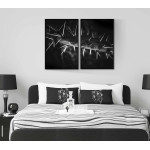 Macro cactus - Svartvit uppdelad tavla