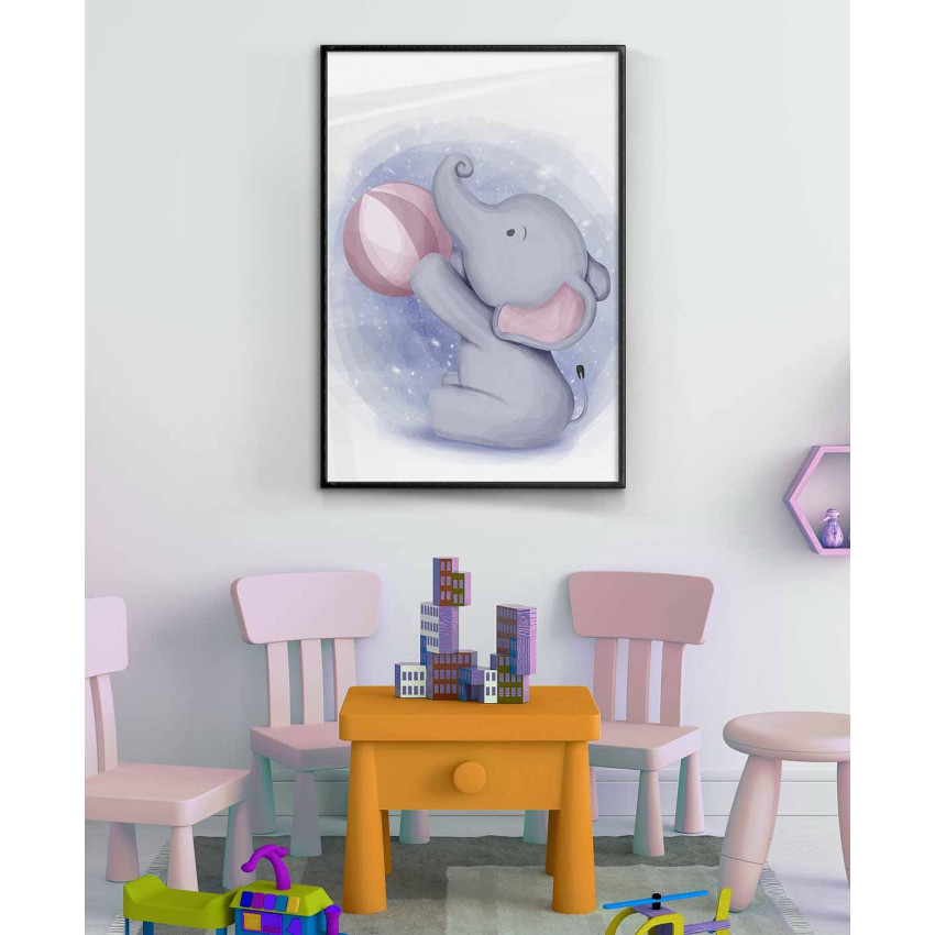 Baby elephant playing - Simple kids poster