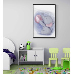 Baby elephant playing - Simple kids poster