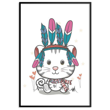 Indian katt - Söt barntavla med djurmotiv