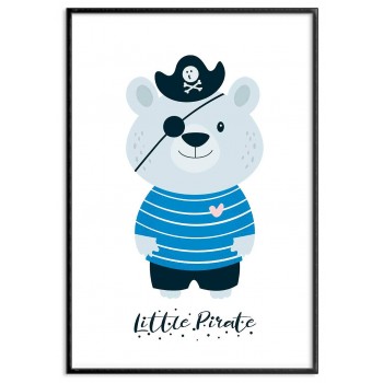 Pirat Teddybjörn - Söt blå barntavla Pirat Teddybjörn - Söt blå barntavla