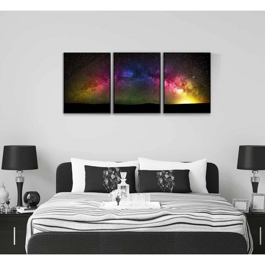 Colorful Milky Way - Three piece poster