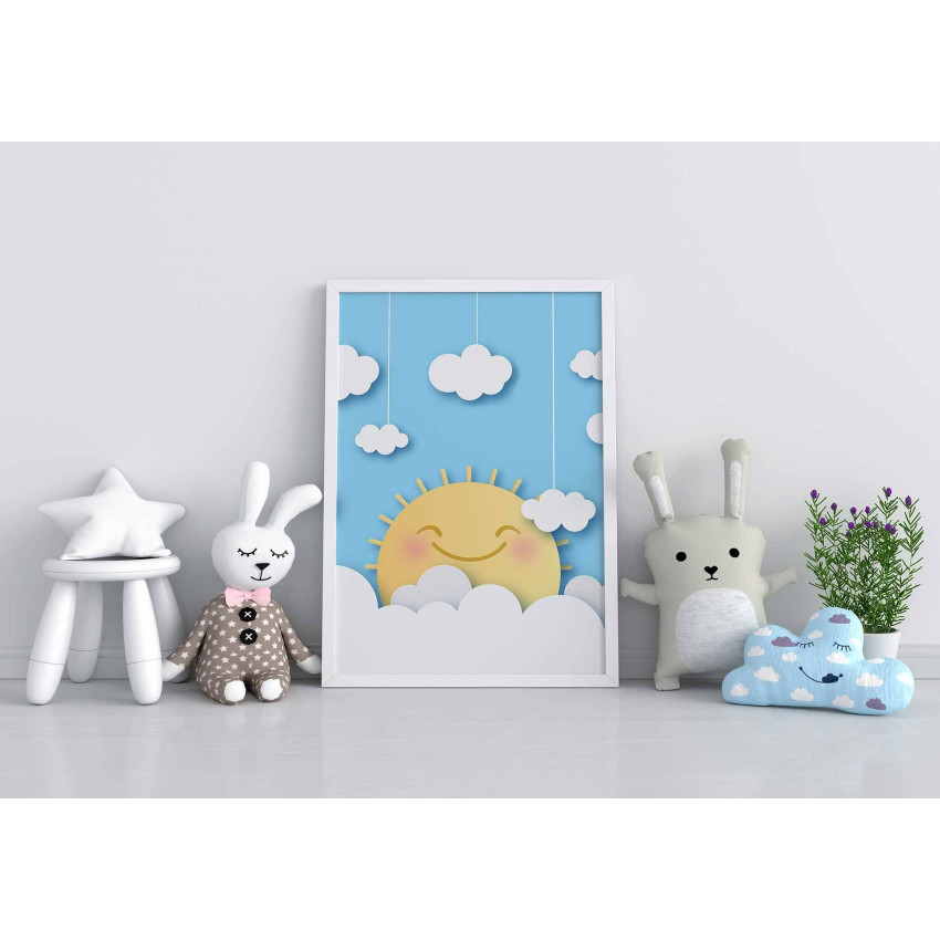 Cute & happy sun - Kids poster