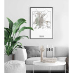 Simple retro Uppsala map poster