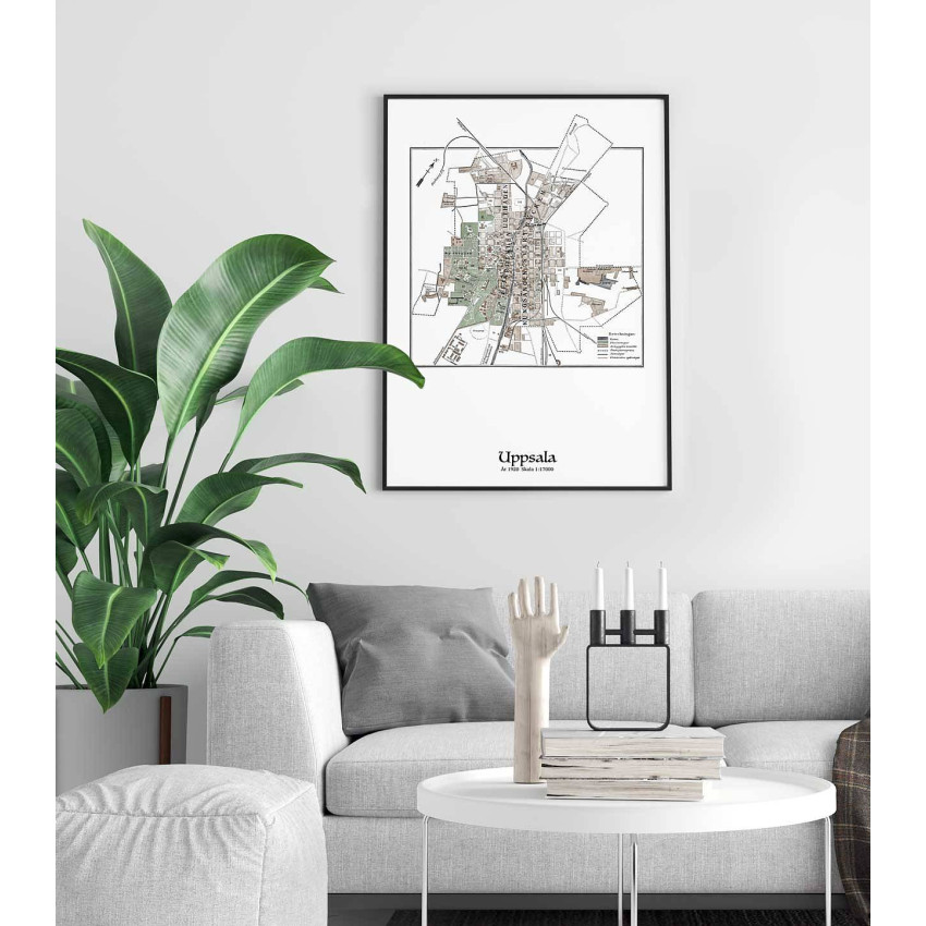 Simple retro Uppsala map poster