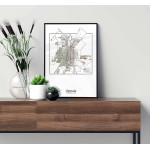 Simple retro Uppsala map poster