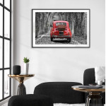 Classic small car - Red poster
