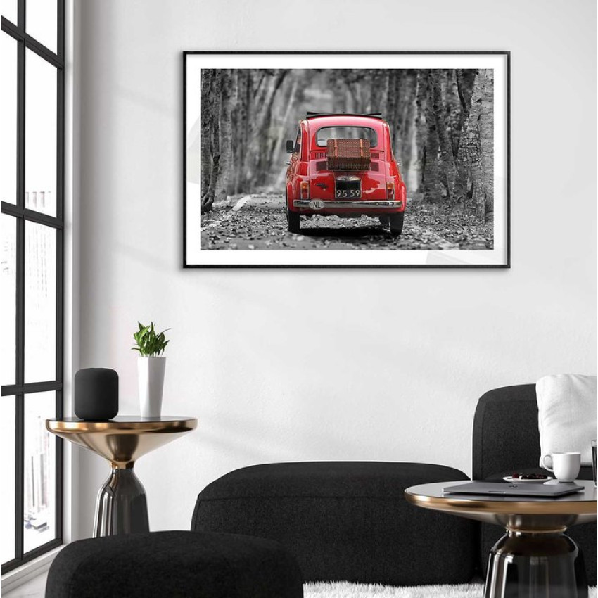 Classic small car - Red poster