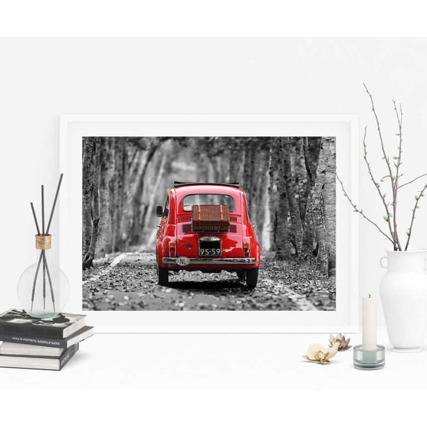 Classic small car - Red poster