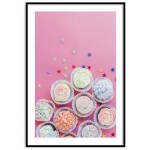 Rosa mumsiga cupcakes - Ljus poster