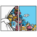 Cute monsters - Two piece kids poster