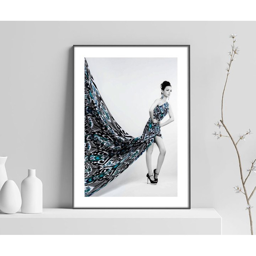 Turkos retro klänning - Fashion plansch