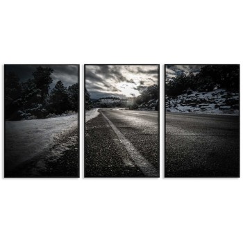 Highway and forest - Three piece picture