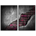 Rosa tegelstenar - Uppdelad tavla