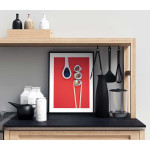 Sushi chopsticks - Simple red food poster
