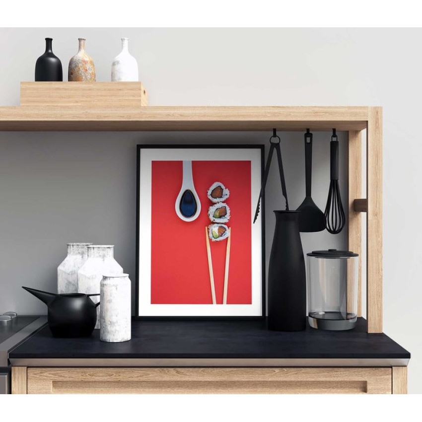 Sushi chopsticks - Simple red food poster