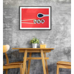 Sushi chopsticks - Simple red food poster