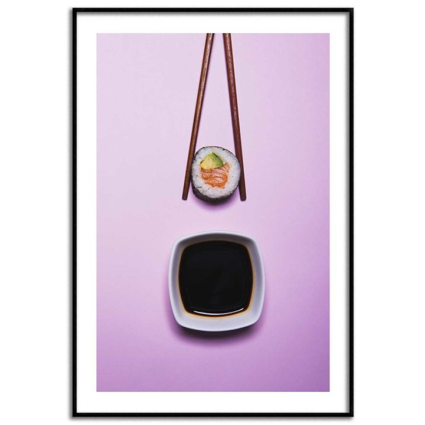 Sushi chopsticks - Simple purple food poster
