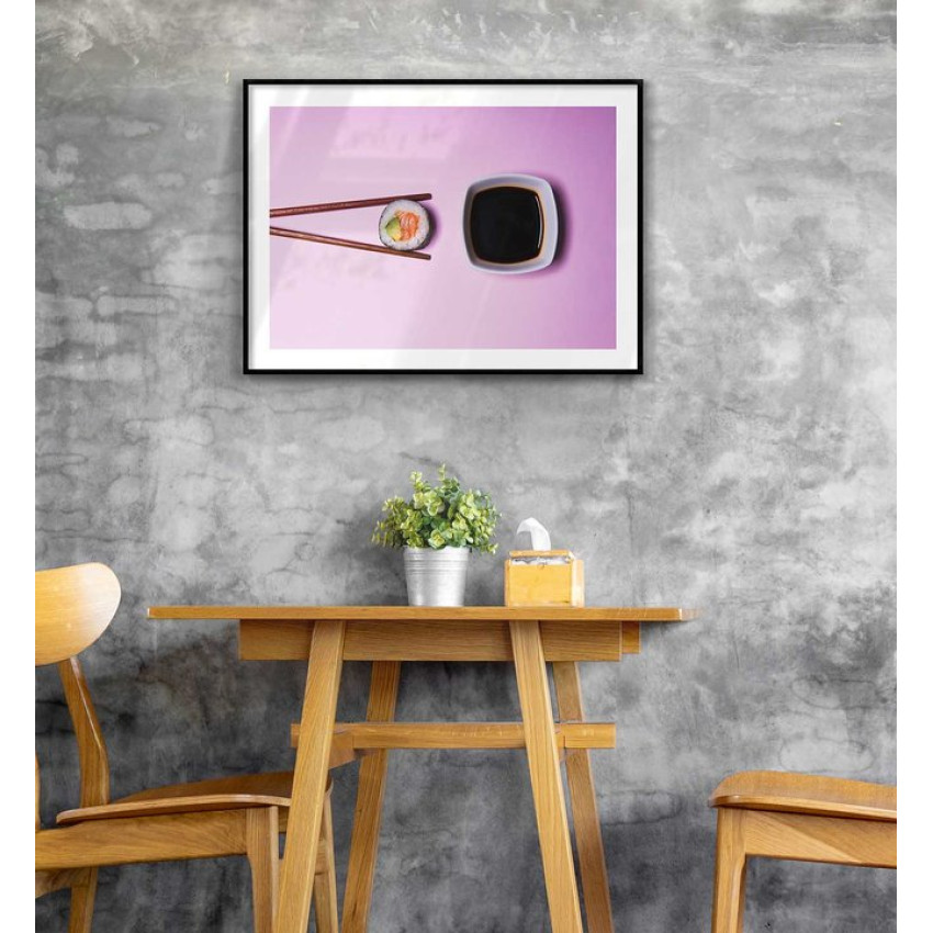 Sushi chopsticks - Simple purple food poster