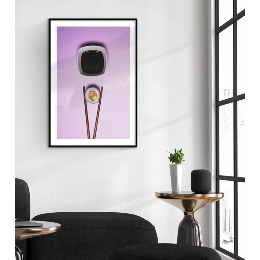 Sushi chopsticks - Simple purple food poster